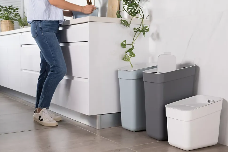 Poubelle de tri Curver Ready to collect gris 30 L