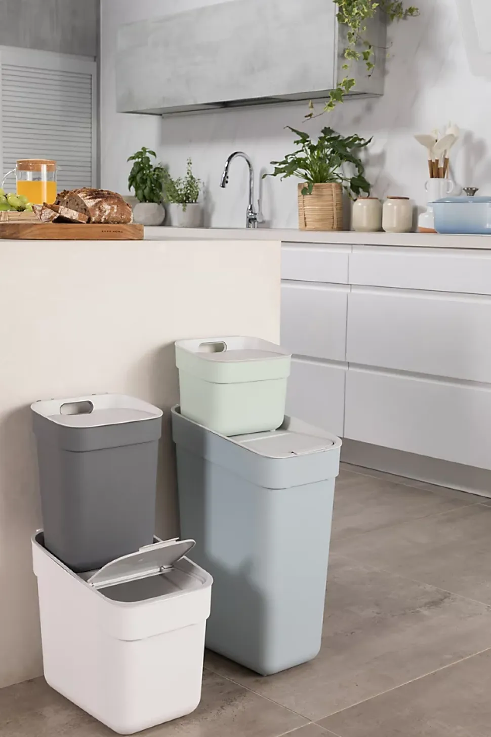 Poubelle de tri Curver Ready to collect bleu 30 L