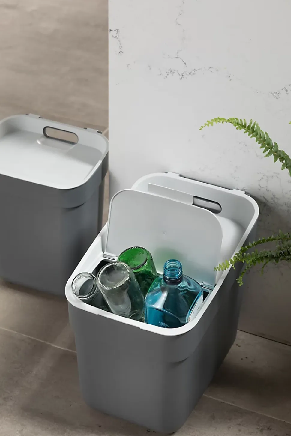 Poubelle de tri Curver Ready to collect gris 20 L