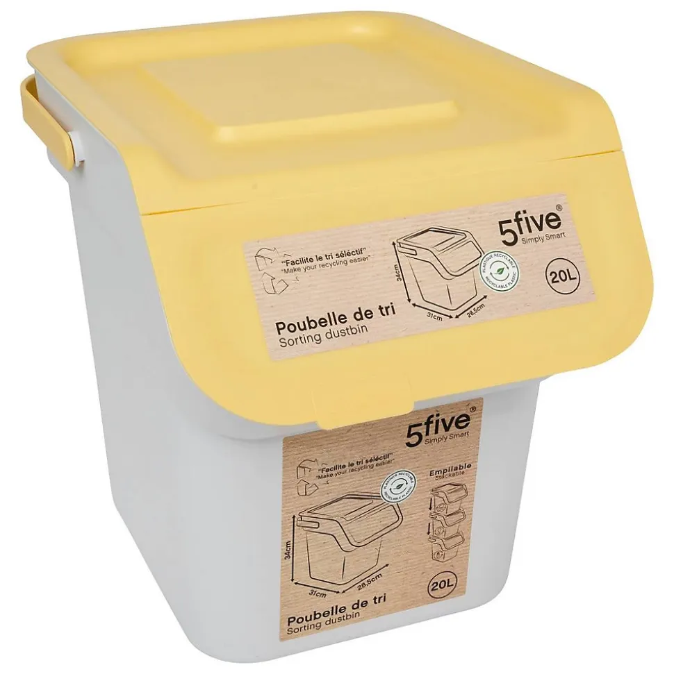 Poubelle de tri en plastique 20L - Taupe- 5five