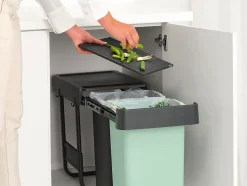 Poubelle de tri encastrable Brabantia Sort & Go 2 x 15 L vert clair