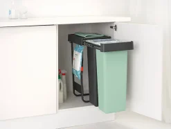 Poubelle de tri encastrable Brabantia Sort & Go 2 x 30 L vert clair