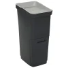 Poubelle de tri 36L 2 compartiments - Noir- 5five