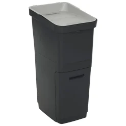 Poubelle de tri 36L 2 compartiments - Noir- 5five