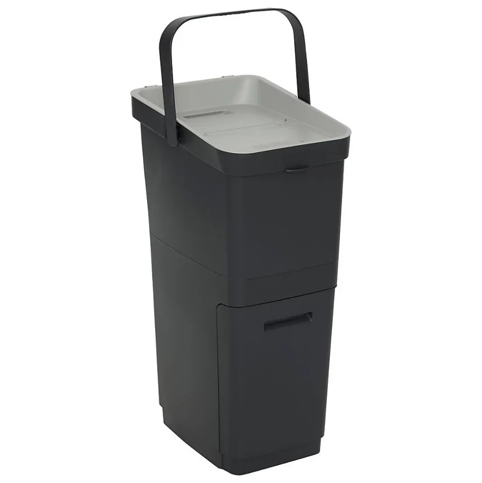 Poubelle de tri 36L 2 compartiments - Noir- 5five
