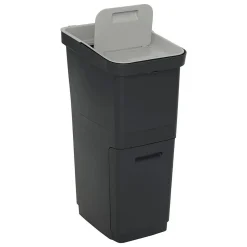 Poubelle de tri 36L 2 compartiments - Noir- 5five