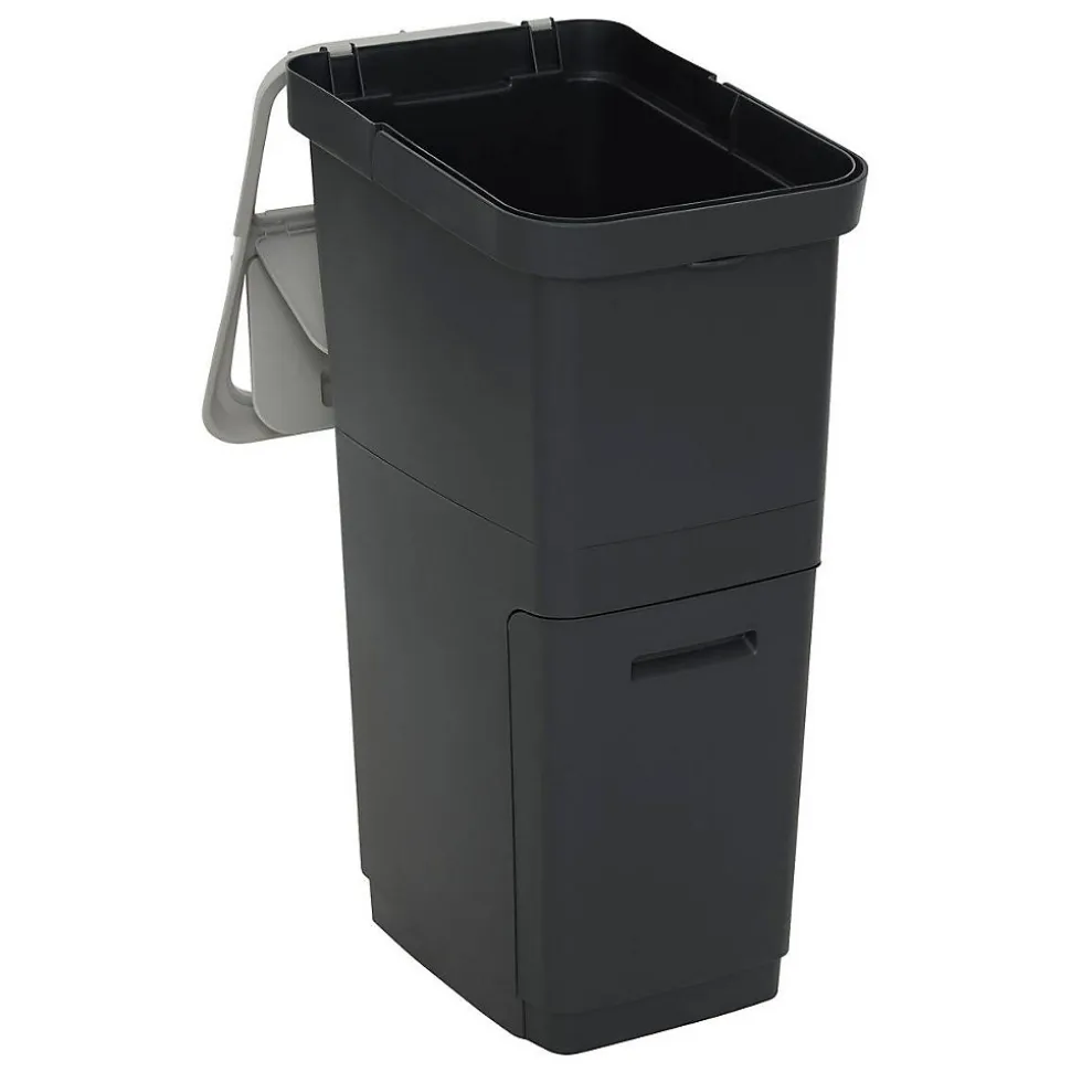 Poubelle de tri 36L 2 compartiments - Noir- 5five