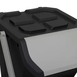 Poubelle de tri 24L en plastique noir - Noir- 5five