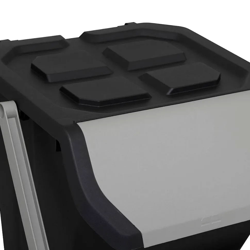 Poubelle de tri 24L en plastique noir - Noir- 5five