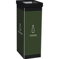 Poubelle de tri pour collecte du verre 60 litres - Noir