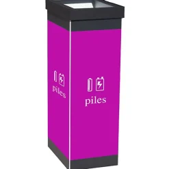 Poubelle de tri pour collecte de piles et batteries 60 litres - Noir