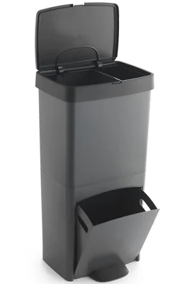 Poubelle de tri sélectif à pédale, poubelle de recyclage, 70 L