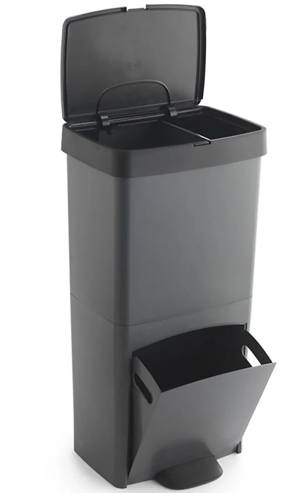 Poubelle de tri sélectif à pédale, poubelle de recyclage, 70 L