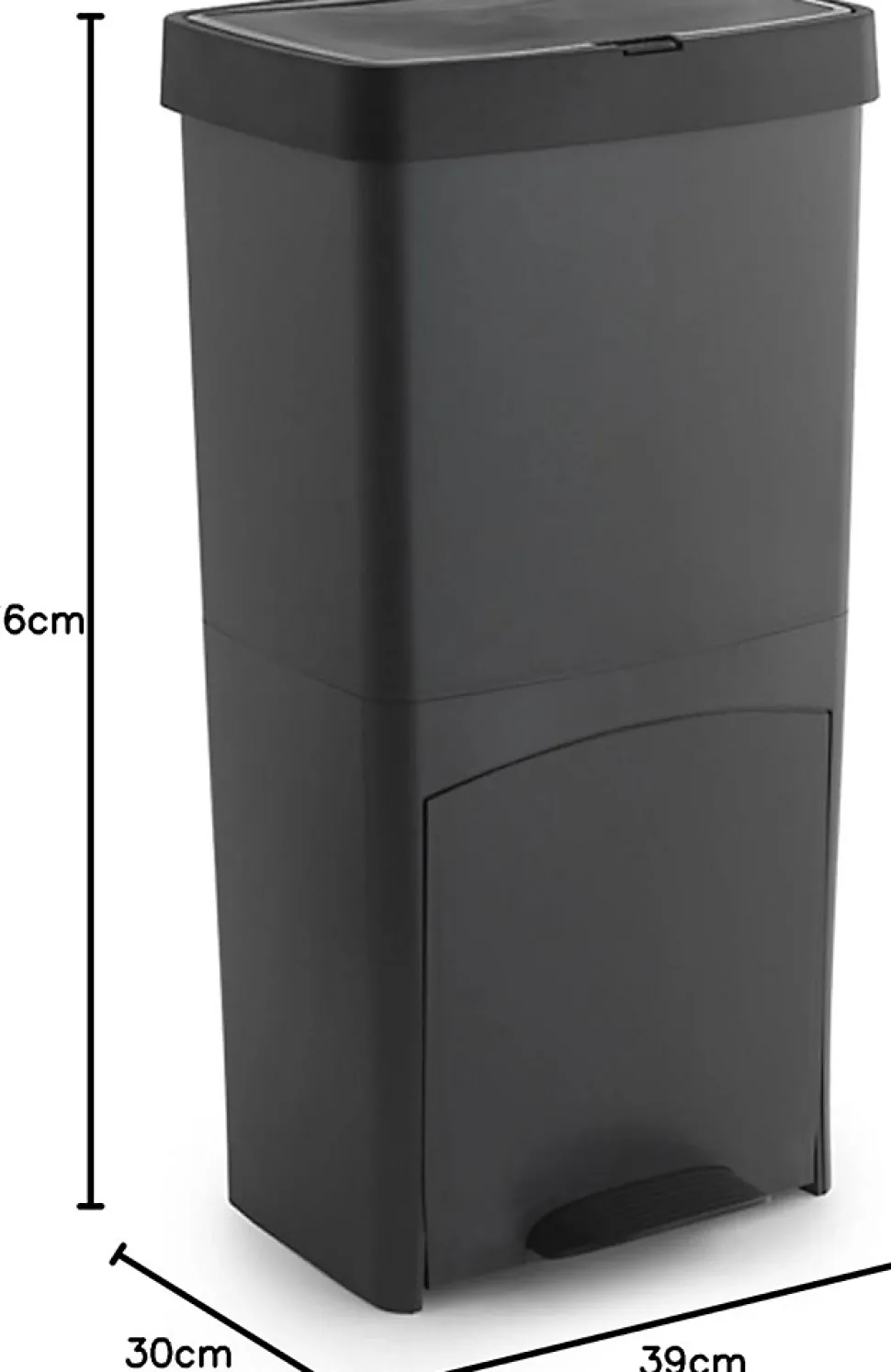 Poubelle de tri sélectif à pédale, poubelle de recyclage, 70 L