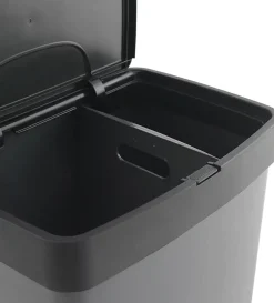 Poubelle de tri sélectif à pédale, poubelle de recyclage, 70 L