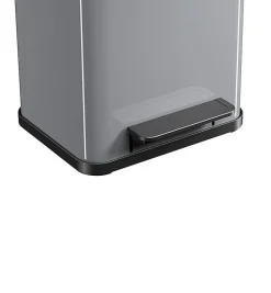 Poubelle de tri sélectif 2 bacs à pédale 20L (9+9) Hailo Öko Duo Plus M Coloris - Argent