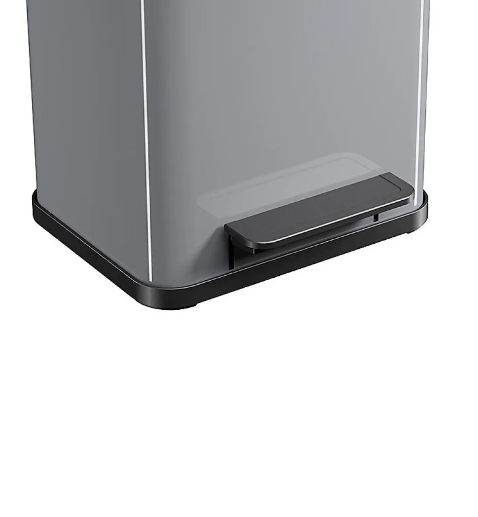 Poubelle de tri sélectif 2 bacs à pédale 20L (9+9) Hailo Öko Duo Plus M Coloris - Argent