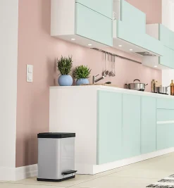 Poubelle de tri sélectif 2 bacs à pédale 20L (9+9) Hailo Öko Duo Plus M Coloris - Argent