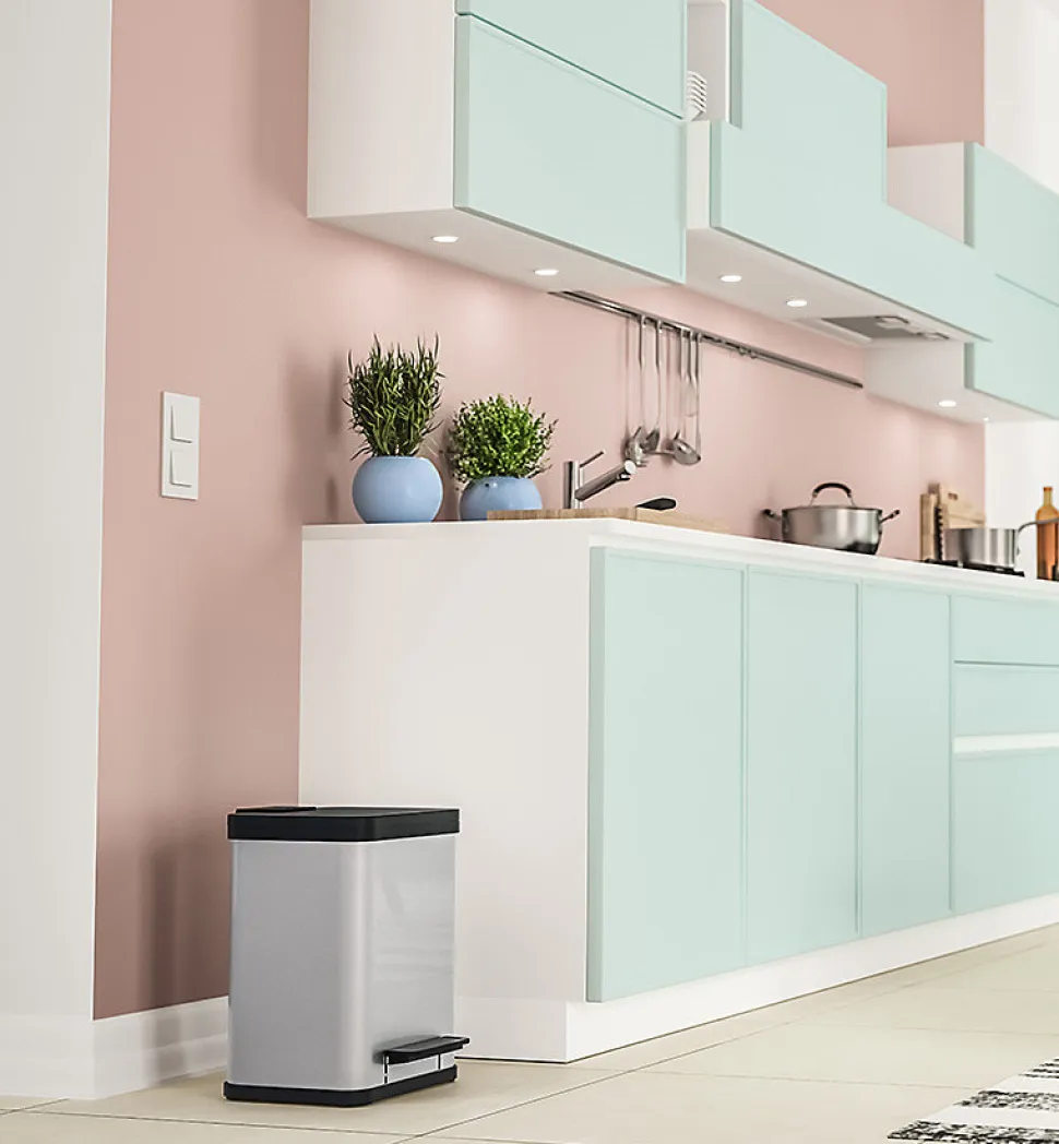 Poubelle de tri sélectif 2 bacs à pédale 20L (9+9) Hailo Öko Duo Plus M Coloris - Argent