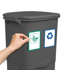 Poubelle de tri sélectif à pédale, roulettes et poignée, double compartiment, noir anthracite, 38L (24L + 14L)