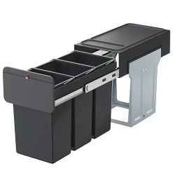 Poubelle de tri sélectif encastrable 30 litres (10+10+10) Hailo EcoLine Design L Trio