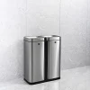 Poubelle de tri sélectif en inox "the twin bin" 2 x 30 litres