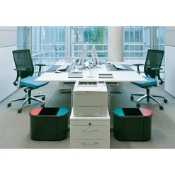 Poubelle de tri triple bac pour tri déchets et papier - Vert