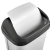 Poubelle en plastique à couvercle basculant 10 litres - Gris Clair