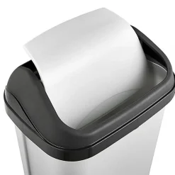 Poubelle en plastique à couvercle basculant 10 litres - Gris Clair