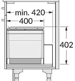 Poubelle encastrable 2 bacs pour meuble coulissant 46L (18+28) Hailo Triple XL