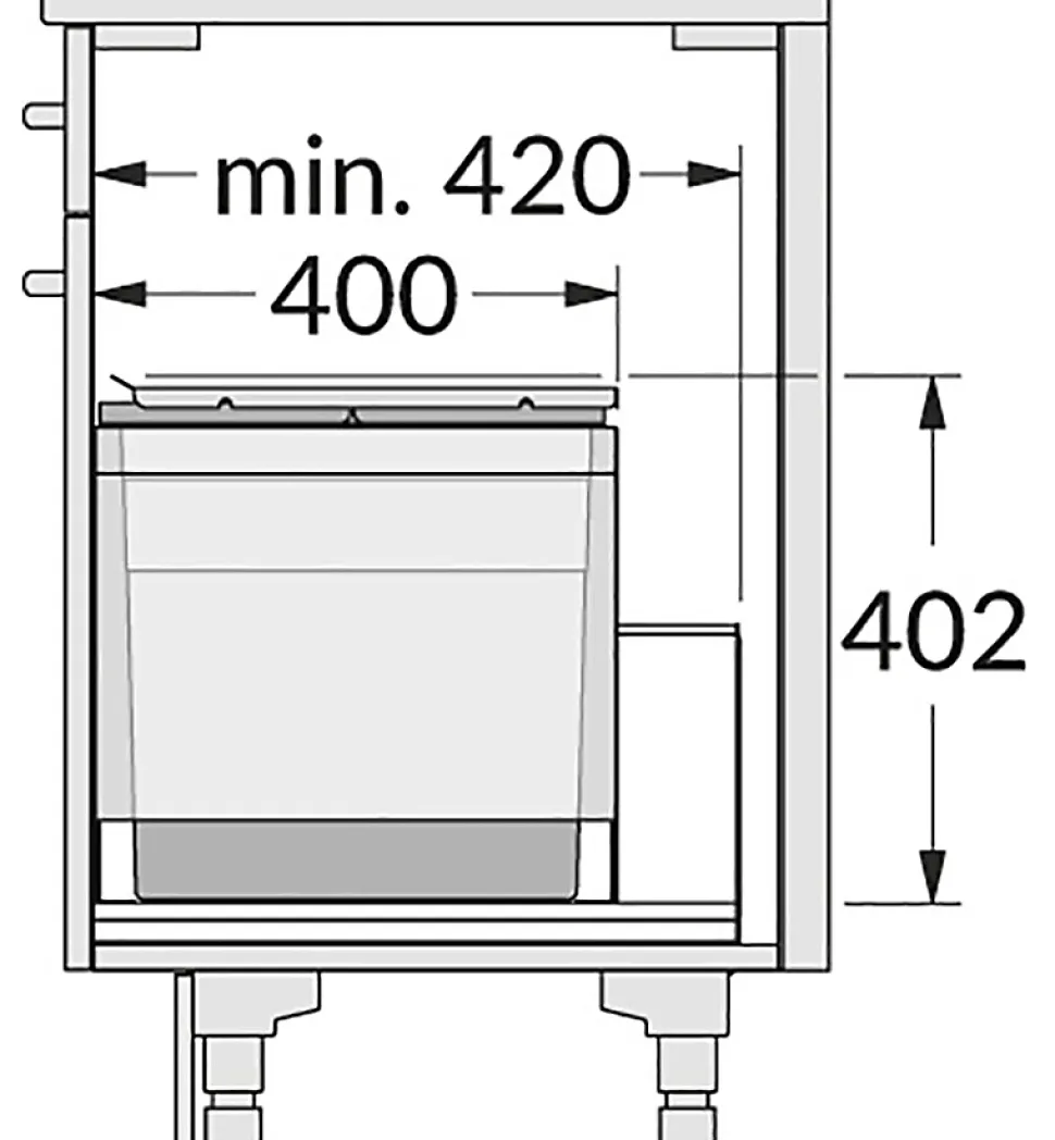 Poubelle encastrable 2 bacs pour meuble coulissant 46L (18+28) Hailo Triple XL
