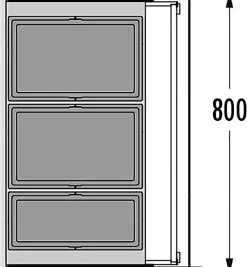 Poubelle encastrable 3 bacs pour meuble coulissant 74L (28+28+18) Hailo Triple XL