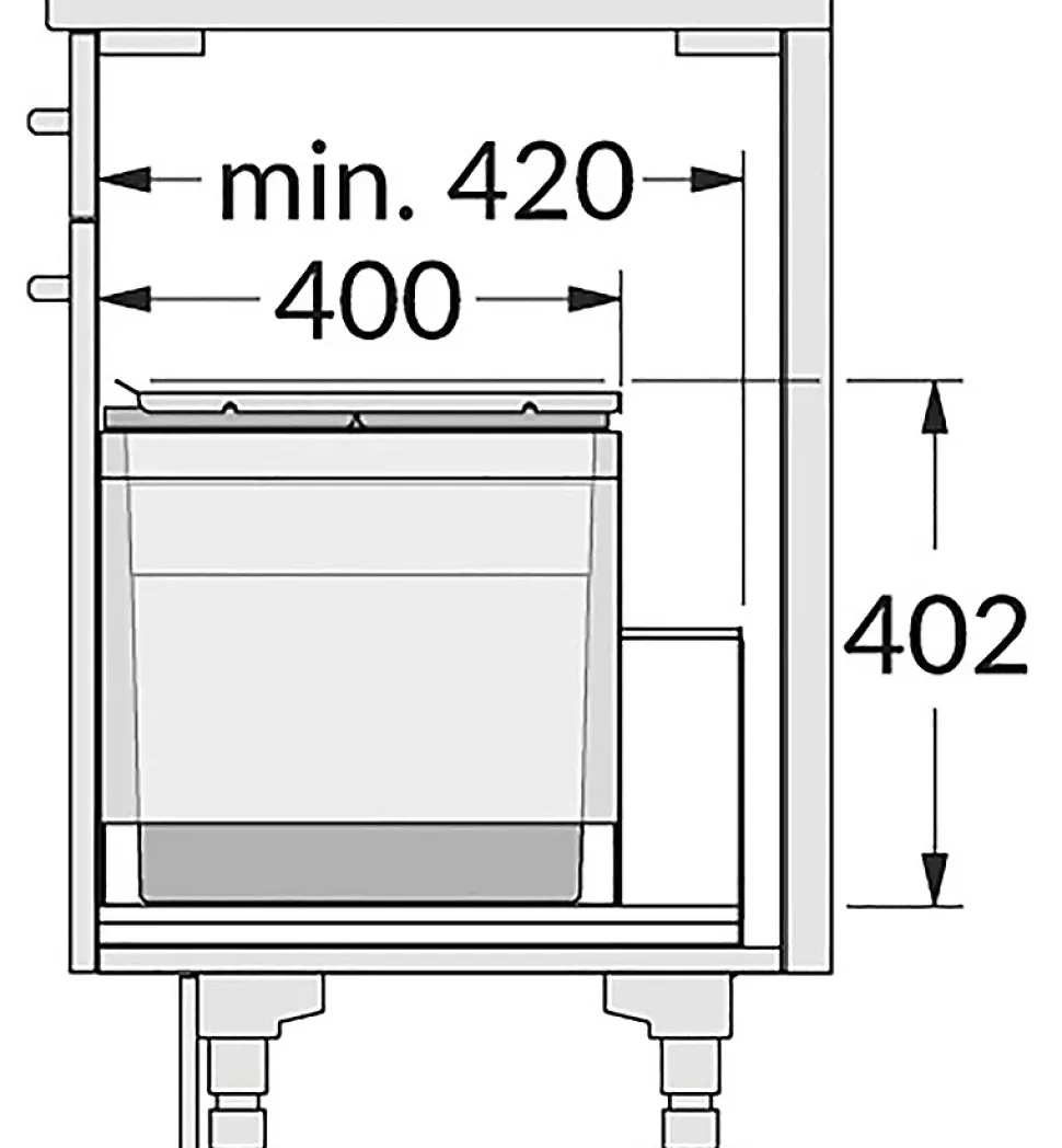 Poubelle encastrable 3 bacs pour meuble coulissant 74L (28+28+18) Hailo Triple XL