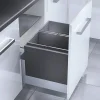 Poubelle encastrable 2 bacs pour meuble coulissant 60L (28+28) Hailo Triple XL
