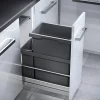 Poubelle encastrable 2 bacs pour meuble coulissant 45L (38+7) Hailo Euro Cargo