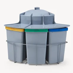 Poubelle encastrable Kollby 3 x 6L + 1 x 12L gris en.casa