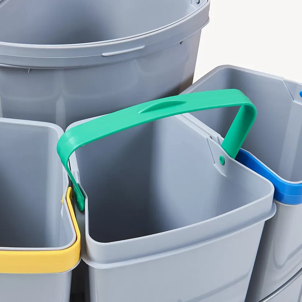 Poubelle encastrable Kollby 3 x 6L + 1 x 12L gris en.casa