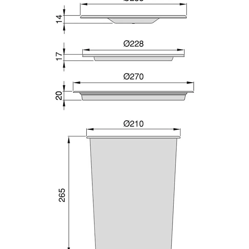 Poubelle encastrable pour plan de travail Recycle 7 litres