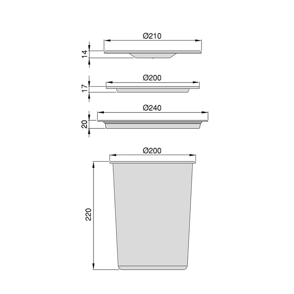Poubelle encastrable pour plan de travail Recycle 5 litres