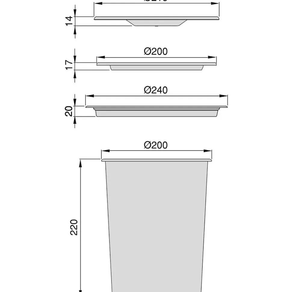 Poubelle encastrable pour plan de travail Recycle 5 litres