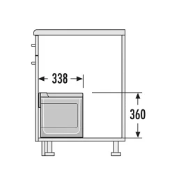 Poubelle encastrable tri sélectif 2 bacs 30L (18+12) Hailo Raumspar Tandem S Plus