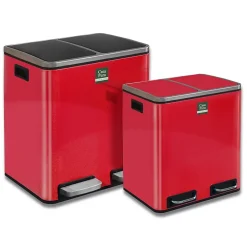 Poubelle Félix Système de séparation Rouge framboise 2 x 30 litres -60 litres - Floordirekt