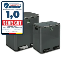 Poubelle Félix Système de séparation Anthracite 2 x 15 litres -30 litres - Floordirekt