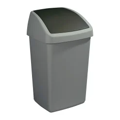 Poubelle grise avec couvercle basculant Delta 50 litres