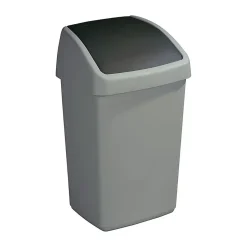 Poubelle grise avec couvercle basculant Delta 25 litres