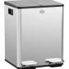 Poubelle manuelle tri selectif 2 bacs capacité totale 20L acier inox. brossé