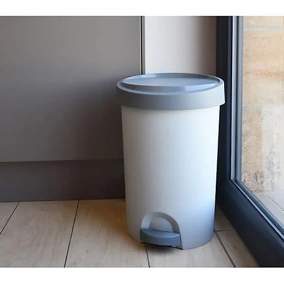 Poubelle moderne de cuisine en plastique 20 litres - Gris Clair