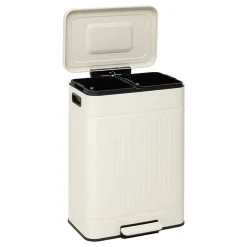 Poubelle Nova avec Pedale 2x30L Beige 45,5x36,5x67 cm - Beige- 5five