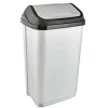 Poubelle plastique à couvercle basculant 50 litres - Gris Clair