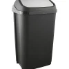 Poubelle plastique à couvercle basculant 50 litres - Gris Foncé